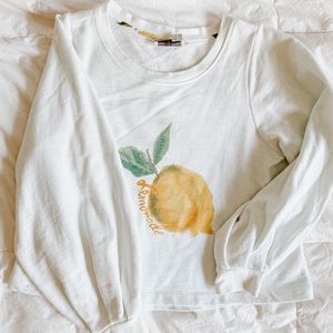 Lemon bell sleeve sweatshirt sweater